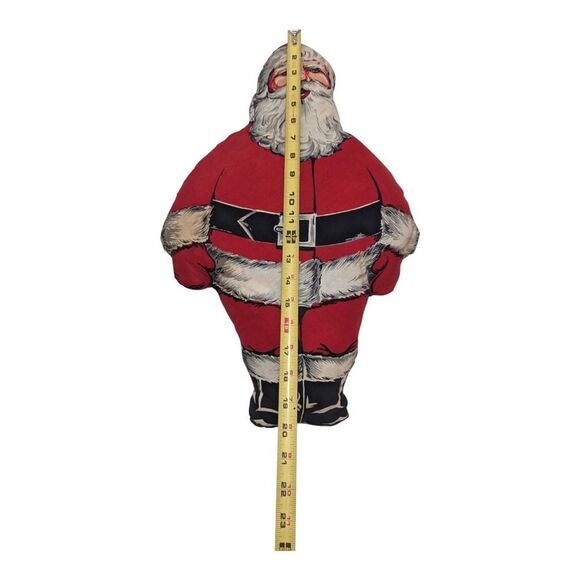 Vintage Santa Claus Mid Century Christmas Cloth Pillow 19" Tall 1930s - Picture 6 of 7